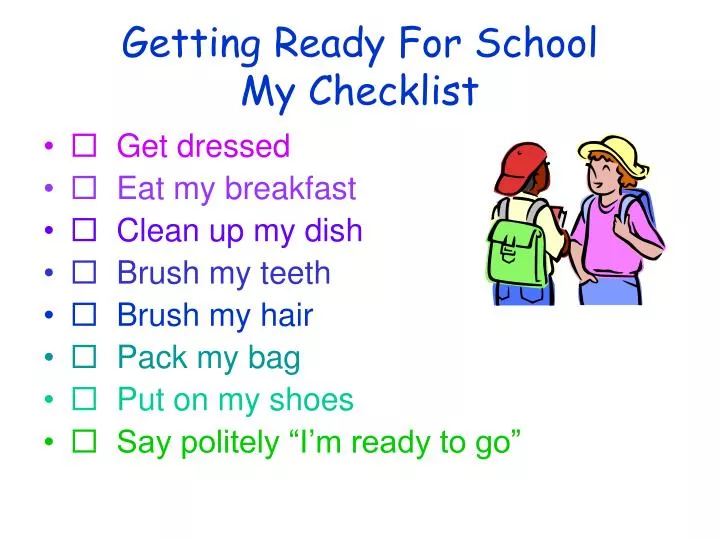 getting ready for school my checklist