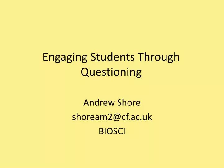 engaging students through questioning