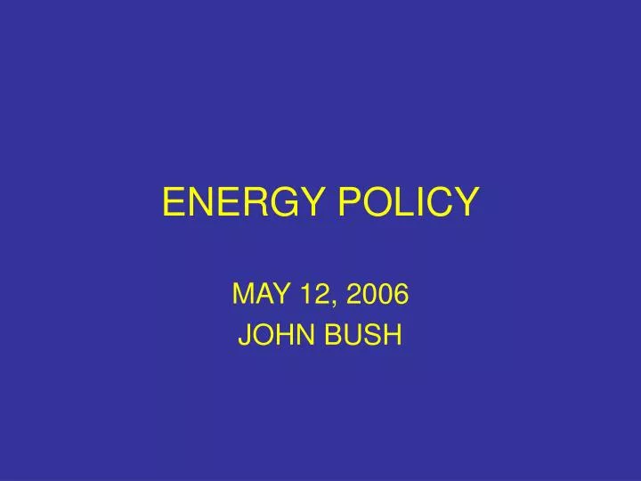energy policy