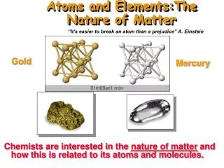 Atoms and Elements:The Nature of Matter