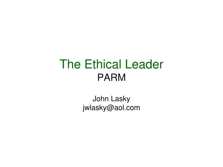 the ethical leader parm