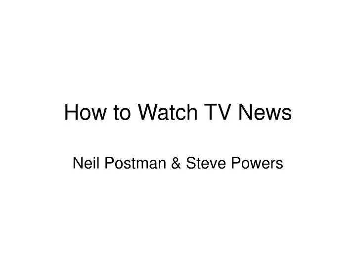 how to watch tv news n