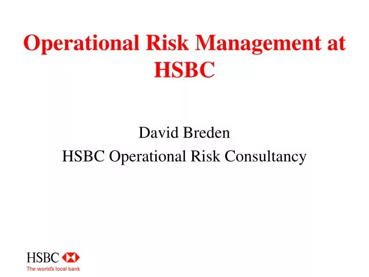 operational risk management at hsbc