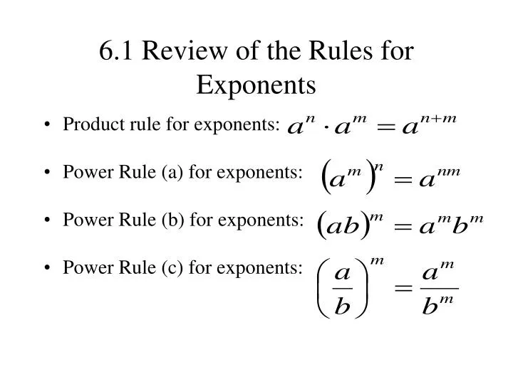 6 1 review of the rules for exponents