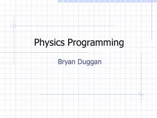 Physics Programming