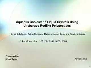 Aqueous Cholesteric Liquid Crystals Using Uncharged Rodlike Polypeptides