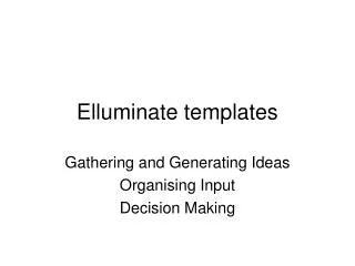 Elluminate templates