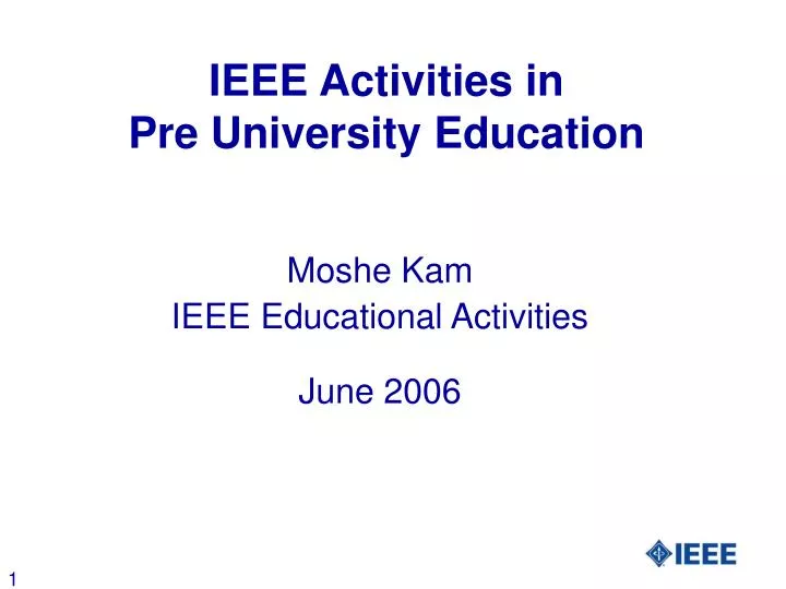 ieee activities in pre university education