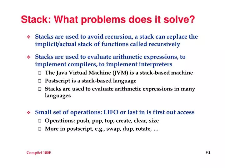 stack what problems does it solve