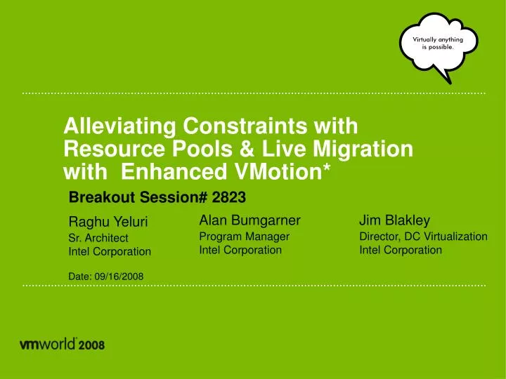 alleviating constraints with resource pools live migration with enhanced vmotion
