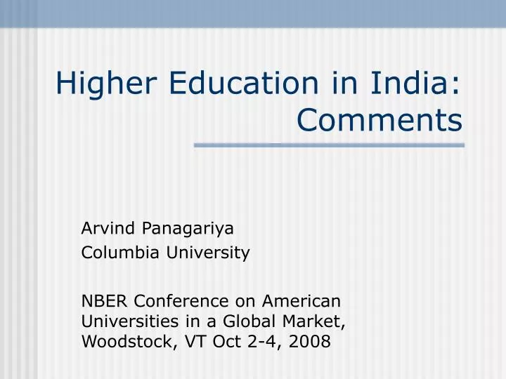 higher education in india comments
