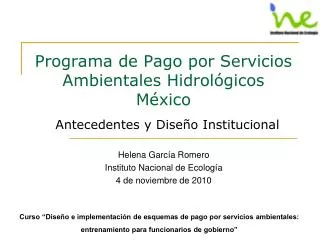 Programa de Pago por Servicios Ambientales Hidrológicos México