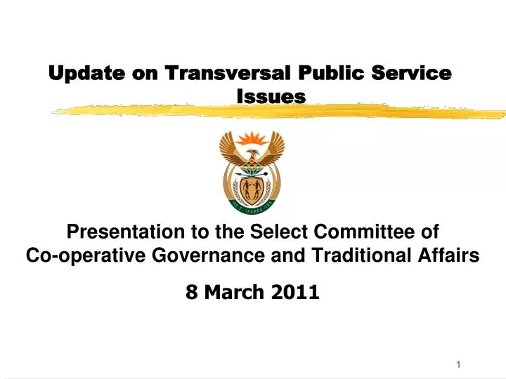 update on transversal public service issues