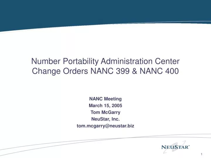 number portability administration center change orders nanc 399 nanc 400