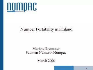 Number Portability in Finland