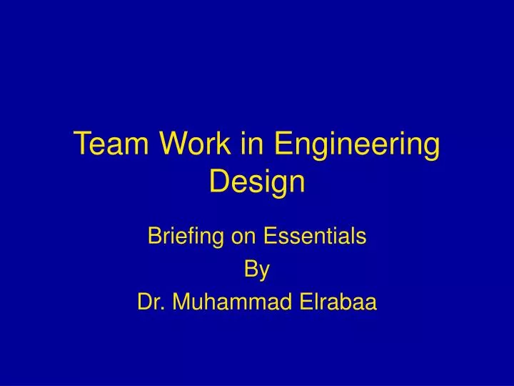 team work in engineering design