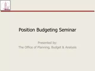 Position Budgeting Seminar