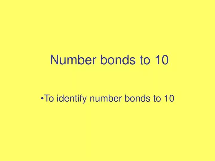 number bonds to 10
