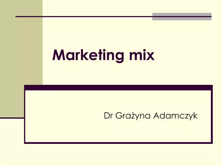 marketing mix