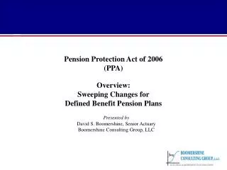 Pension Protection Act of 2006 (PPA)