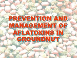 PREVENTION AND MANAGEMENT OF AFLATOXINS IN GROUNDNUT