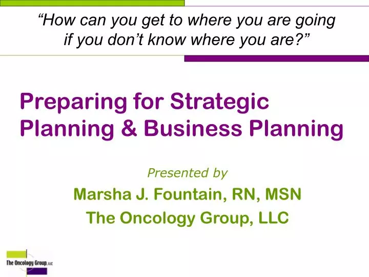 preparing for strategic planning business planning