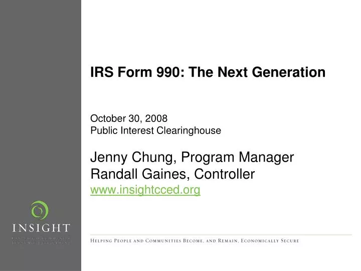 irs form 990 the next generation