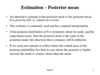 Estimation – Posterior mean
