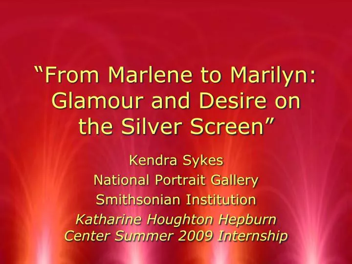 from marlene to marilyn glamour and desire on the silver screen