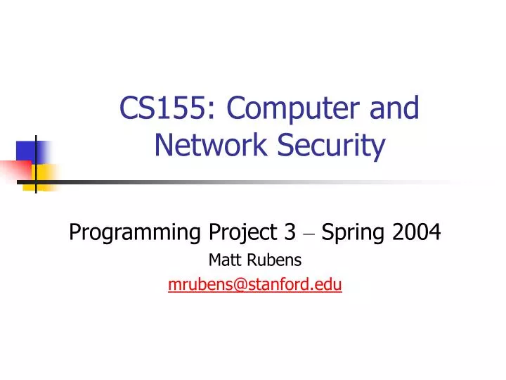 cs155 computer and network security