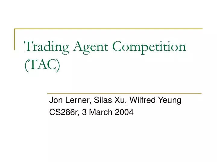 trading agent competition tac