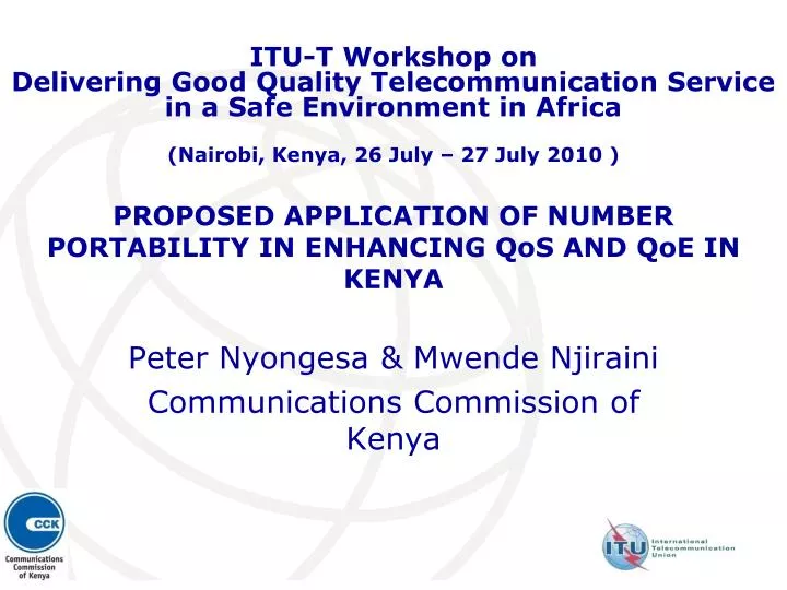 proposed application of number portability in enhancing qos and qoe in kenya