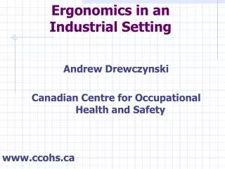 Ergonomics in an Industrial Setting