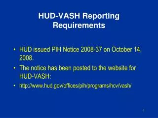 HUD-VASH Reporting Requirements