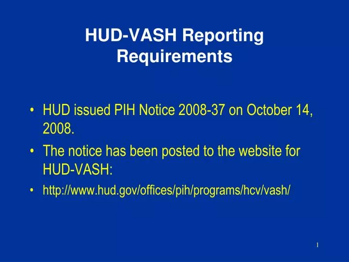 hud vash reporting requirements