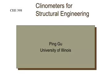 Clinometers for Structural Engineering