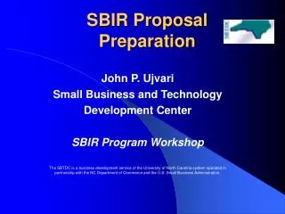 SBIR Proposal Preparation
