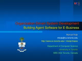Organization-Driven System Development Building Agent Software for E-Business