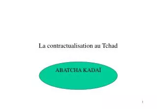 La contractualisation au Tchad