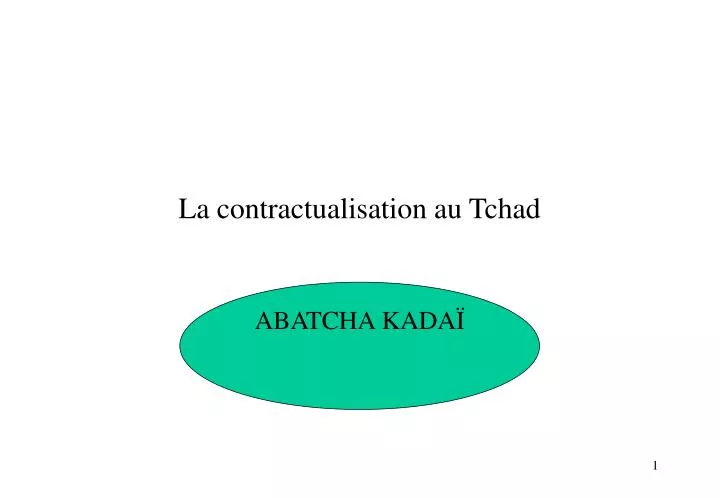 la contractualisation au tchad