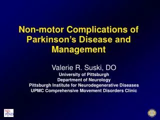 Non-motor Complications of Parkinson’s Disease and Management