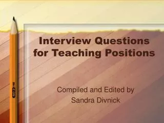 Interview Questions for Teaching Positions