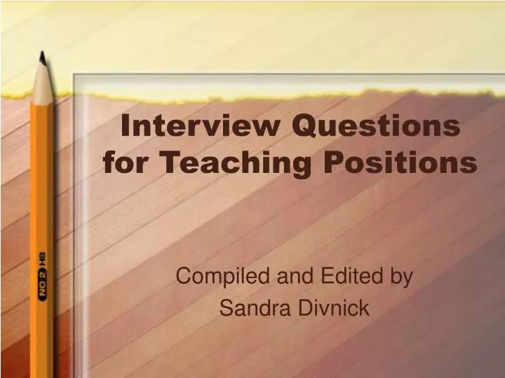 interview questions for teaching positions