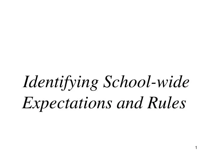 identifying school wide expectations and rules