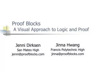 Proof Blocks A Visual Approach to Logic and Proof