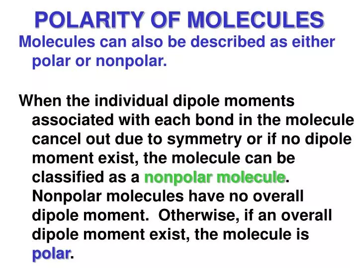 polarity of molecules