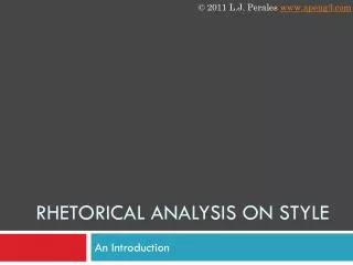 rhetorical analysis oN style