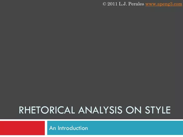 rhetorical analysis on style