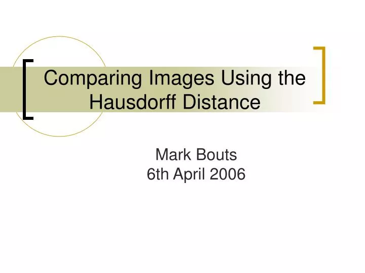 comparing images using the hausdorff distance