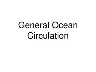 General Ocean Circulation